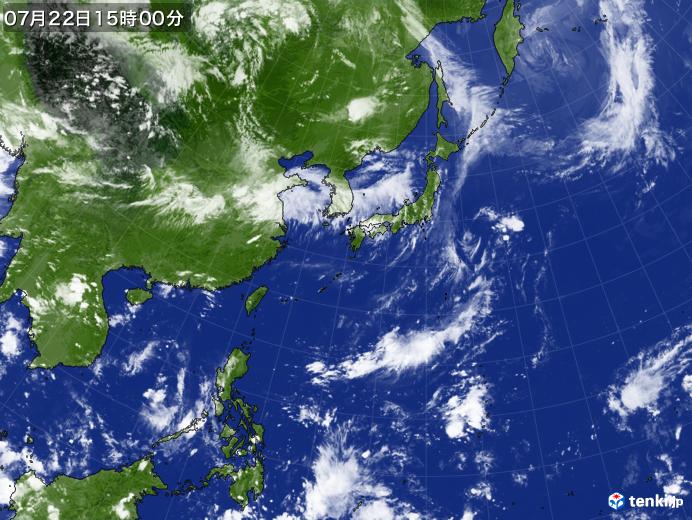 実況天気図(2020年07月22日)