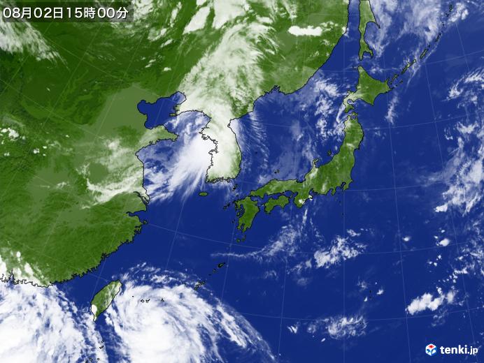 実況天気図(2020年08月02日)