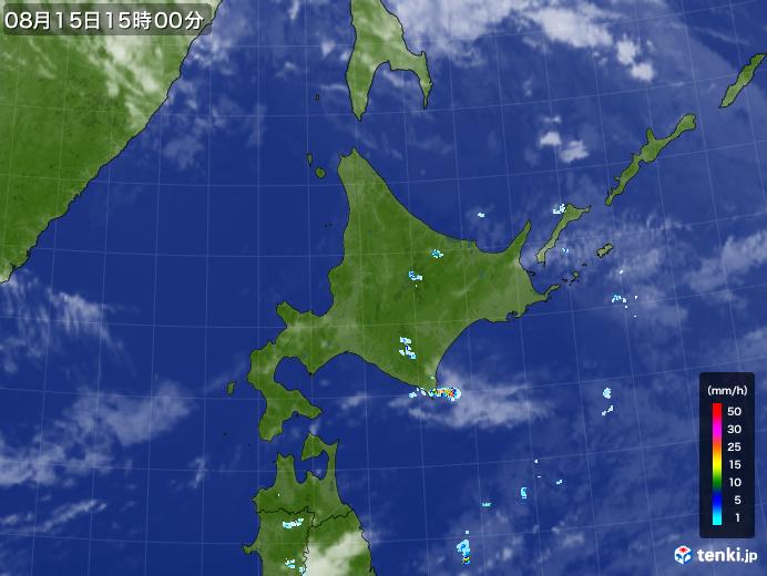 実況天気図(2020年08月15日)