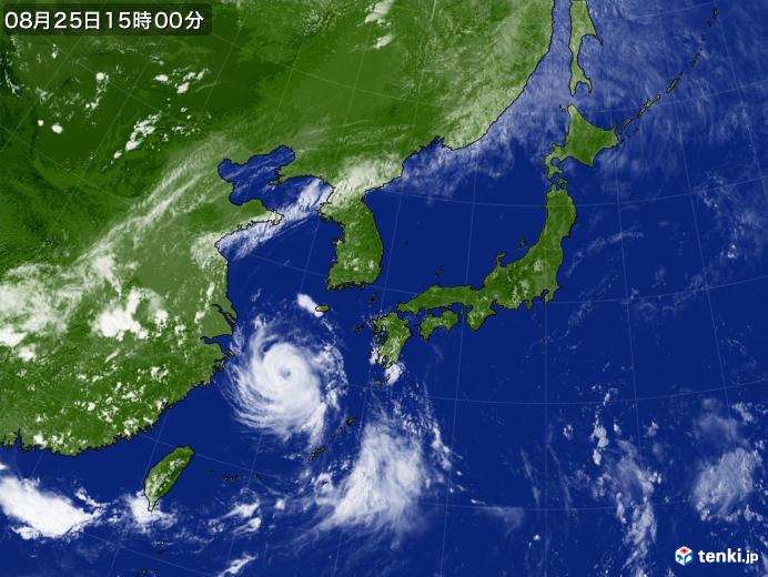 実況天気図(2020年08月25日)