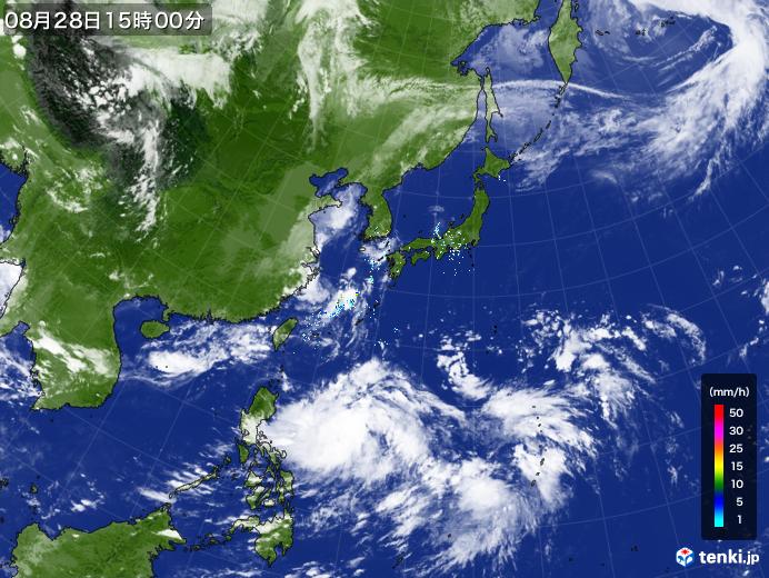 実況天気図(2020年08月28日)