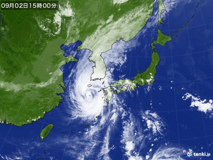 実況天気図(2020年09月02日)