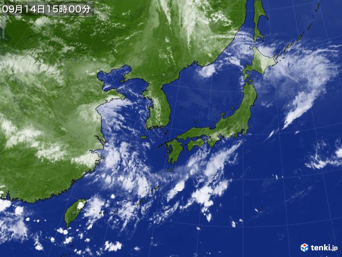 実況天気図(2020年09月14日)