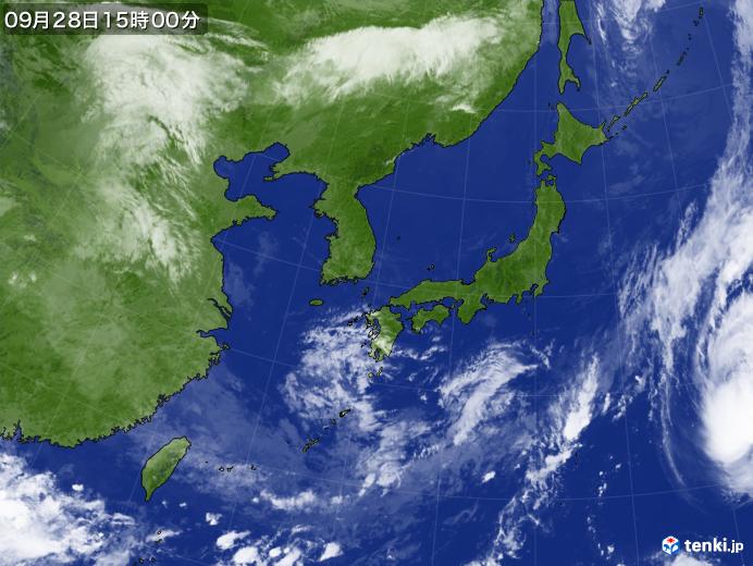 実況天気図(2020年09月28日)