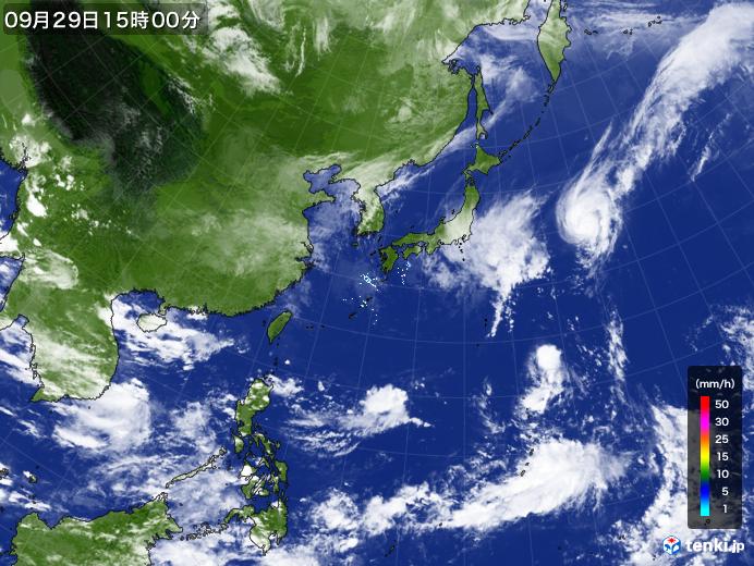 実況天気図(2020年09月29日)
