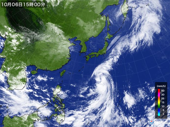 実況天気図(2020年10月06日)