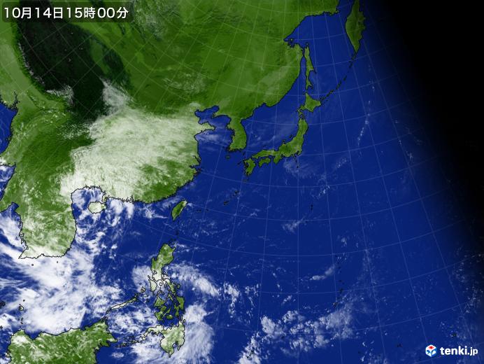 実況天気図(2020年10月14日)