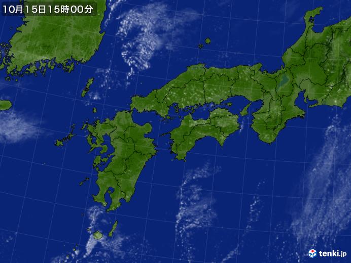 実況天気図(2020年10月15日)