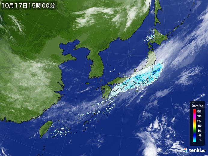 実況天気図(2020年10月17日)