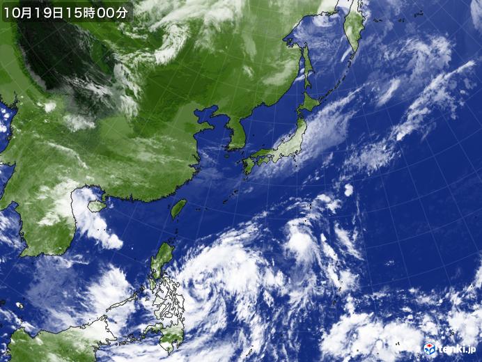 実況天気図(2020年10月19日)