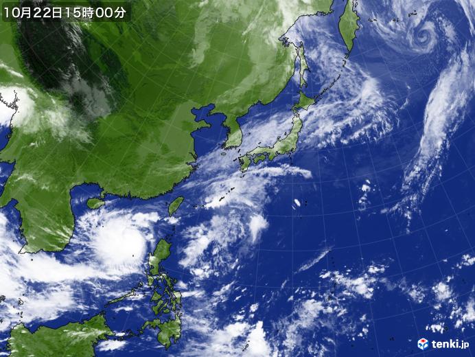 実況天気図(2020年10月22日)