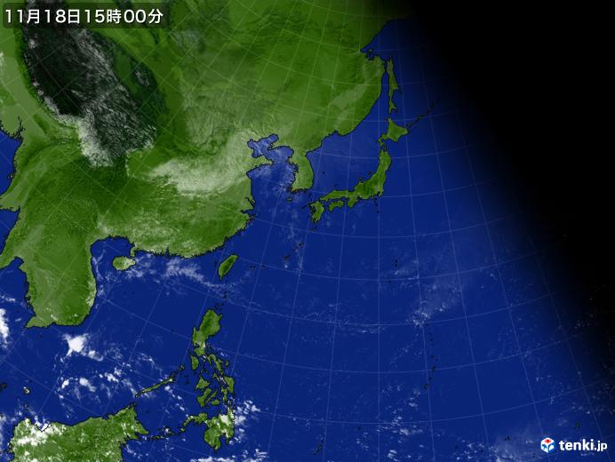 実況天気図(2020年11月18日)