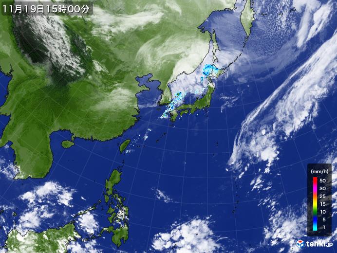 実況天気図(2020年11月19日)