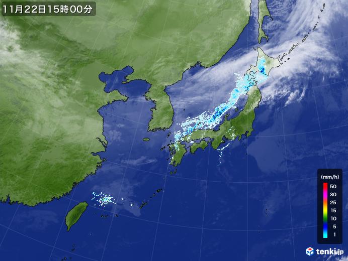 実況天気図(2020年11月22日)