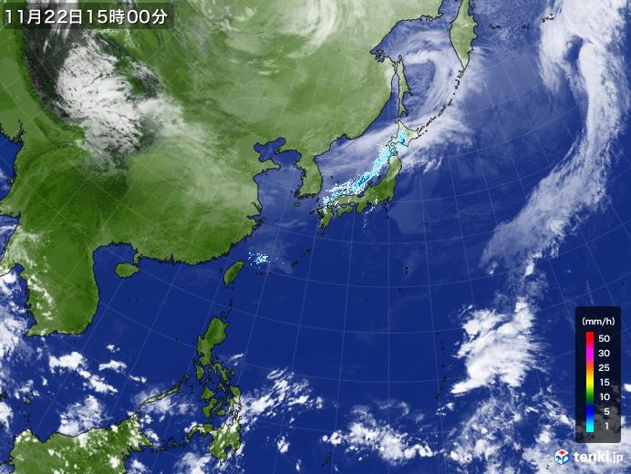 実況天気図(2020年11月22日)