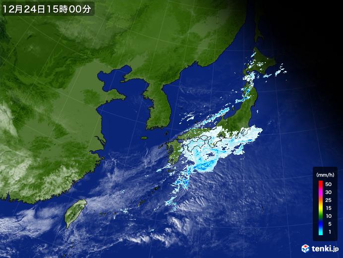 実況天気図(2020年12月24日)