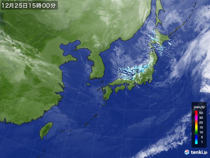 実況天気図(2020年12月25日)