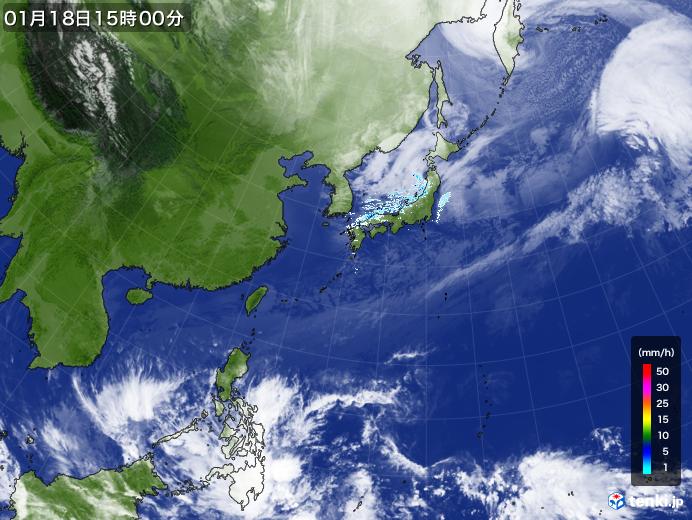 実況天気図(2021年01月18日)