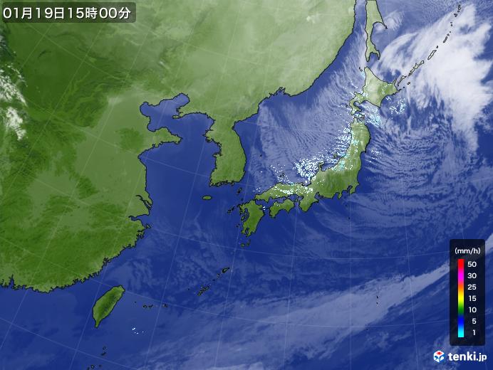 実況天気図(2021年01月19日)