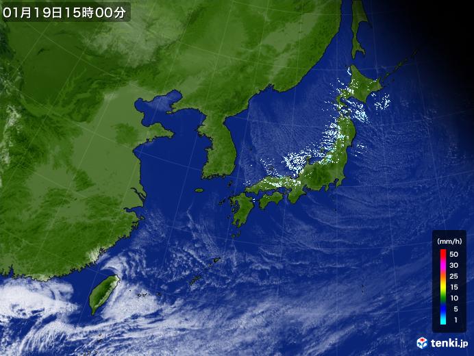 実況天気図(2021年01月19日)