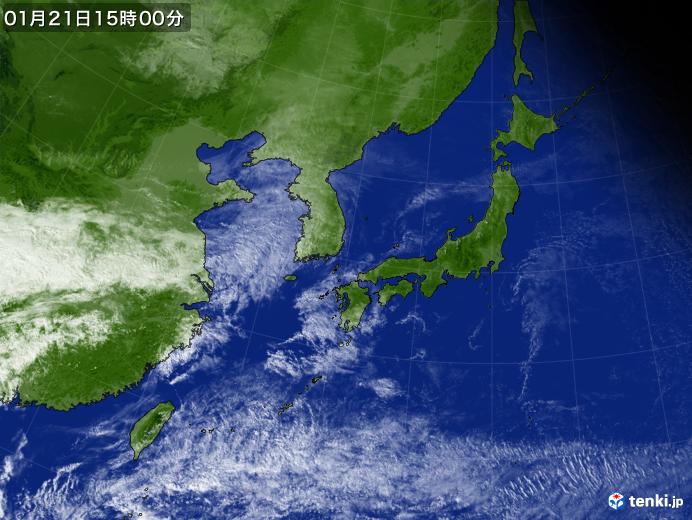 実況天気図(2021年01月21日)