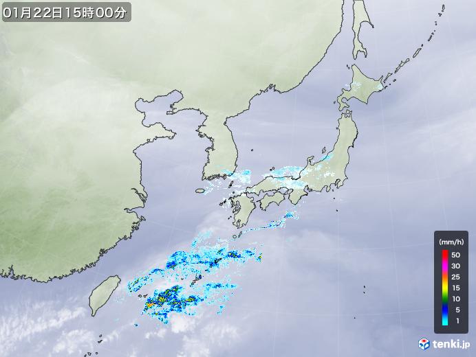 実況天気図(2021年01月22日)