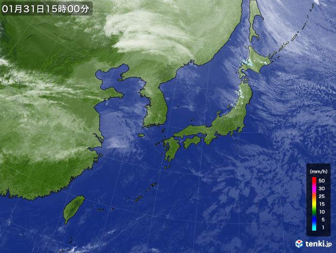 実況天気図(2021年01月31日)