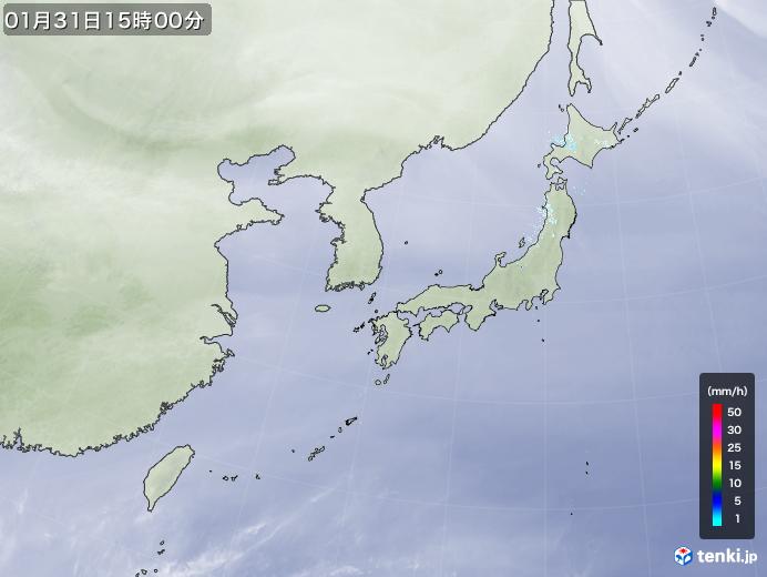 実況天気図(2021年01月31日)