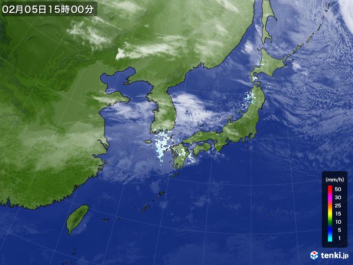 実況天気図(2021年02月05日)