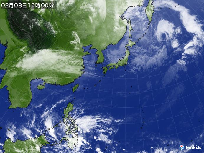 実況天気図(2021年02月08日)