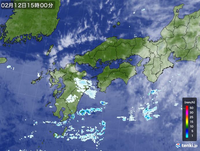 実況天気図(2021年02月12日)