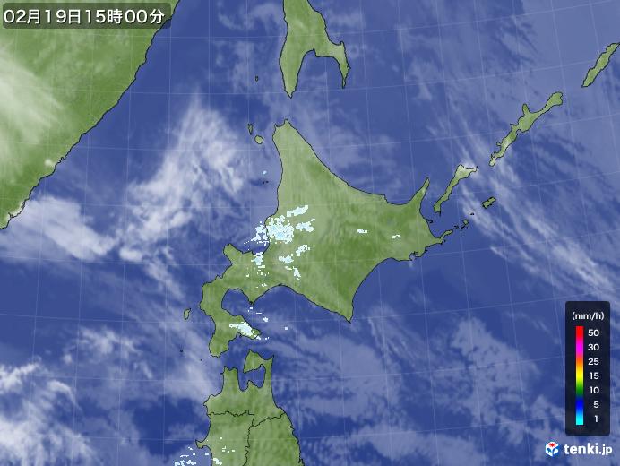 実況天気図(2021年02月19日)