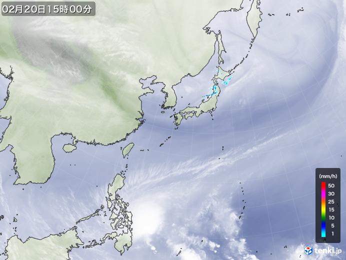 実況天気図(2021年02月20日)