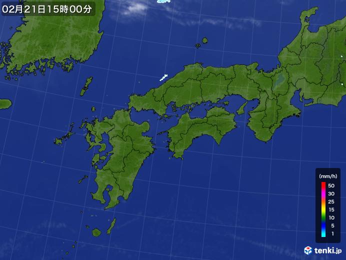 実況天気図(2021年02月21日)