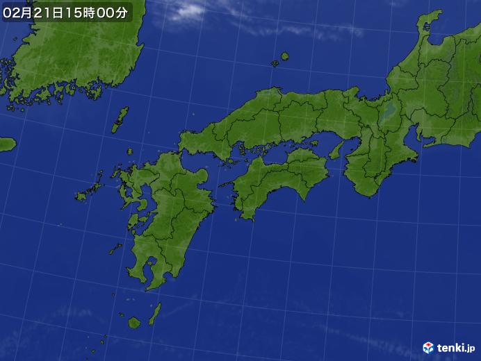 実況天気図(2021年02月21日)