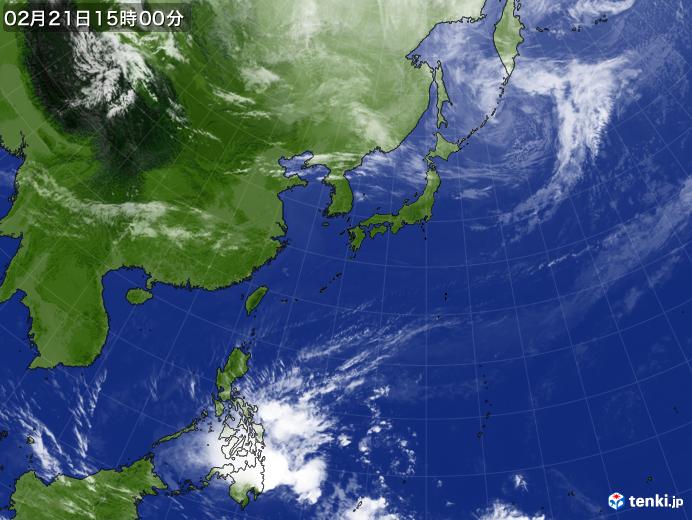 実況天気図(2021年02月21日)