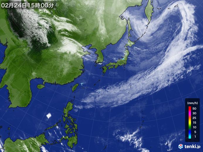 実況天気図(2021年02月24日)