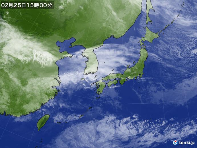 実況天気図(2021年02月25日)