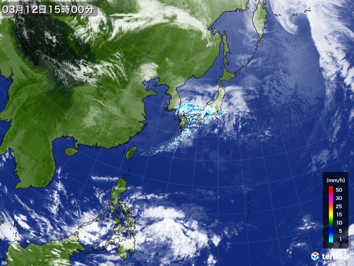 実況天気図(2021年03月12日)