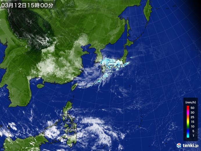 実況天気図(2021年03月12日)