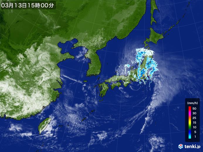 実況天気図(2021年03月13日)