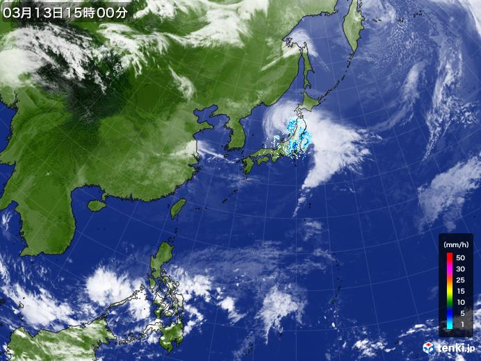 実況天気図(2021年03月13日)