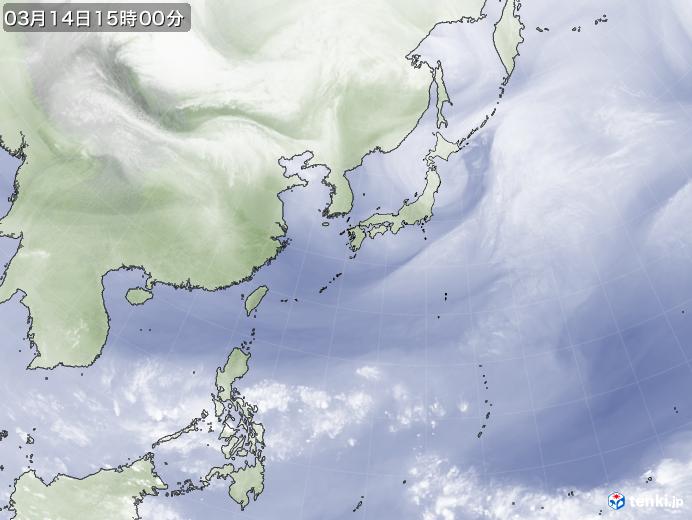 実況天気図(2021年03月14日)