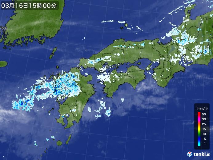 実況天気図(2021年03月16日)