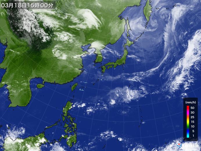 実況天気図(2021年03月18日)