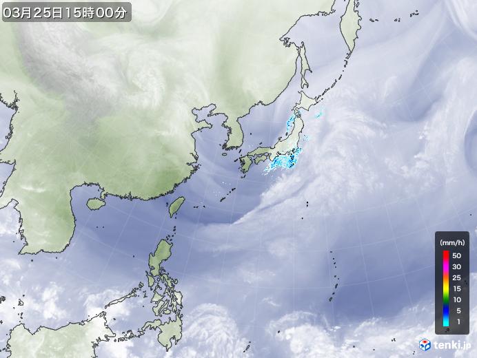 実況天気図(2021年03月25日)