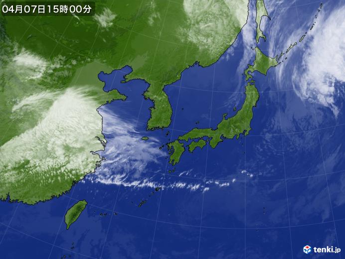 実況天気図(2021年04月07日)