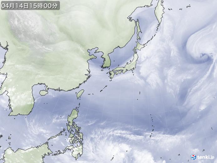 実況天気図(2021年04月14日)