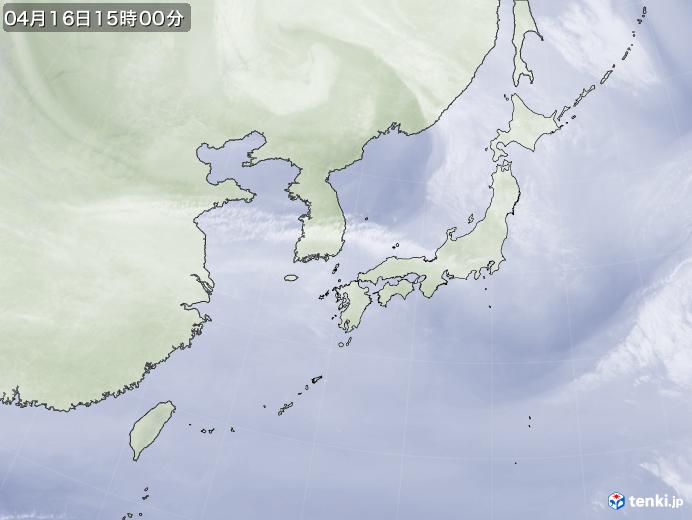 実況天気図(2021年04月16日)