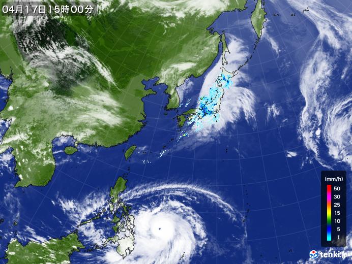 実況天気図(2021年04月17日)